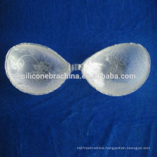 lace silicone bra with transparent bra cup